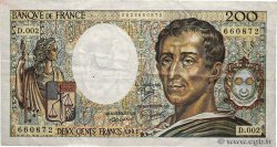 200 Francs MONTESQUIEU FRANCE  1981 F.70.01