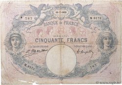 50 Francs BLEU ET ROSE FRANCE  1922 F.14.35