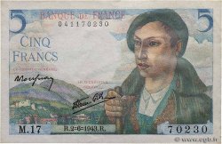 5 Francs BERGER FRANCE  1943 F.05.01
