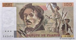 100 Francs DELACROIX modifié FRANKREICH  1987 F.69.11