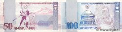 50 et 100 Dram Lot ARMENIEN  1998 P.41 et P.42 fST+