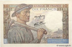 10 Francs MINEUR FRANKREICH  1943 F.08.07