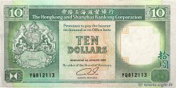 10 Dollars HONGKONG  1989 P.191c