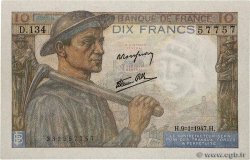 10 Francs MINEUR FRANCE  1947 F.08.17 UNC-