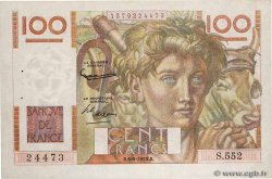 100 Francs JEUNE PAYSAN filigrane inversé FRANCIA  1952 F.28bis.02