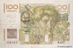 100 Francs JEUNE PAYSAN filigrane inversé FRANCIA  1953 F.28bis.03