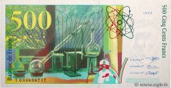 500 Francs PIERRE ET MARIE CURIE FRANKREICH  1995 F.76.02 fST+