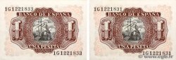 1 Peseta Lot SPAIN  1953 P.144a XF+