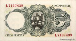 5 Pesetas SPAIN  1951 P.140a AU+