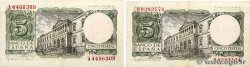 5 Pesetas Lot SPAIN  1954 P.146a VF+