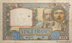 20 Francs TRAVAIL ET SCIENCE FRANCE  1940 F.12.09