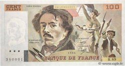 100 Francs DELACROIX modifié FRANCE  1984 F.69.08b UNC