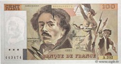 100 Francs DELACROIX imprimé en continu FRANCE  1991 F.69bis.03c1 UNC