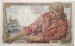20 Francs PÊCHEUR Spécimen FRANCE  1942 F.13.01Sp UNC