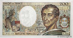 200 Francs MONTESQUIEU UNIFACE Fauté FRANCE  1985 F.70U.05 UNC