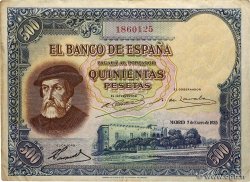 500 Pesetas SPAIN  1935 P.089 F