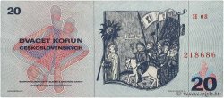 20 Korun TCHÉCOSLOVAQUIE  1970 P.092 TTB