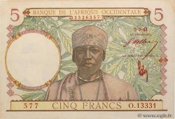 5 Francs Numéro radar AFRIQUE OCCIDENTALE FRANÇAISE (1895-1958)  1943 P.26