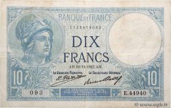 10 Francs MINERVE FRANKREICH  1927 F.06.12a