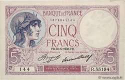 5 Francs FEMME CASQUÉE FRANKREICH  1933 F.03.17