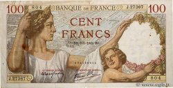 100 Francs SULLY FRANKREICH  1942 F.26.64