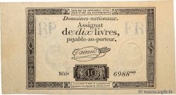 10 Livres filigrane républicain FRANCE  1792 Ass.36b