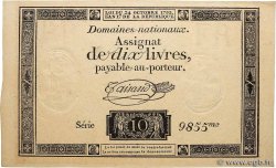 10 Livres filigrane républicain FRANCE  1792 Ass.36b