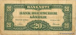 20 Deutsche Mark GERMAN FEDERAL REPUBLIC  1949 P.17a S