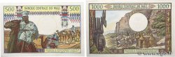 500 et 1000 Francs Lot MALI  1973 P.12e et P.13e fST+