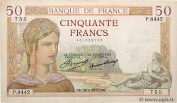 50 Francs CÉRÈS FRANCE  1937 F.17.40