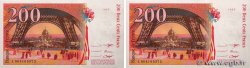 200 Francs EIFFEL Consécutifs FRANCE  1995 F.75.01 UNC