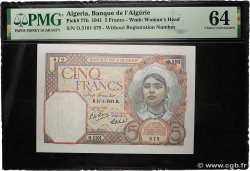 5 Francs ALGERIEN  1941 P.077b