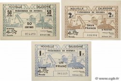 50 Centimes et 1, 2 Francs Lot NOUVELLE CALÉDONIE  1943 P.54, P.55 et P.56b UNC