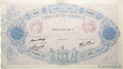 500 Francs BLEU ET ROSE modifié FRANKREICH  1937 F.31.01 fSS