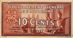 10 Cents INDOCHINE FRANÇAISE  1939 P.085c