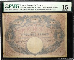 50 Francs BLEU ET ROSE FRANCE  1895 F.14.07 F