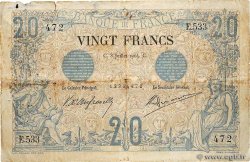 20 Francs NOIR FRANCE  1904 F.09.03