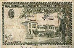 20 Francs BELGIAN CONGO  1953 P.26 VF