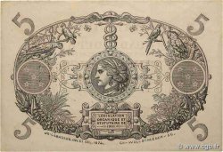 5 Francs Cabasson rouge GUADELOUPE  1944 P.07d fVZ