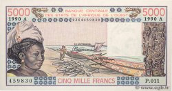 5000 Francs WEST AFRIKANISCHE STAATEN  1990 P.108Aq
