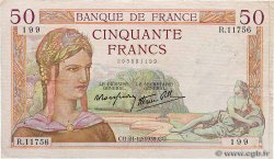 50 Francs CÉRÈS modifié FRANCE  1939 F.18.36