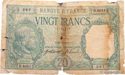 20 Francs BAYARD FRANCE  1918 F.11.03a