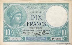 10 Francs MINERVE modifié FRANCE  1939 F.07.10