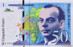 50 Francs SAINT-EXUPÉRY FRANCE  1992 F.72.01aA UNC