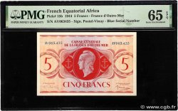 5 Francs Marianne CCFOM AFRIQUE ÉQUATORIALE FRANÇAISE  1944 A.124f