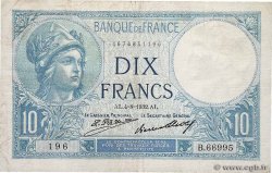 10 Francs MINERVE modifié FRANCE  1940 F.07.16