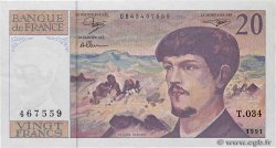 20 Francs DEBUSSY à fil de sécurité FRANCE  1991 F.66bis.02