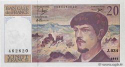 20 Francs DEBUSSY à fil de sécurité FRANCE  1992 F.66bis.03