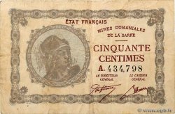 50 Centimes MINES DOMANIALES DE LA SARRE FRANKREICH  1920 VF.50.01 S