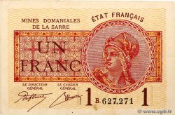 1 Franc MINES DOMANIALES DE LA SARRE FRANCE  1920 VF.51.02